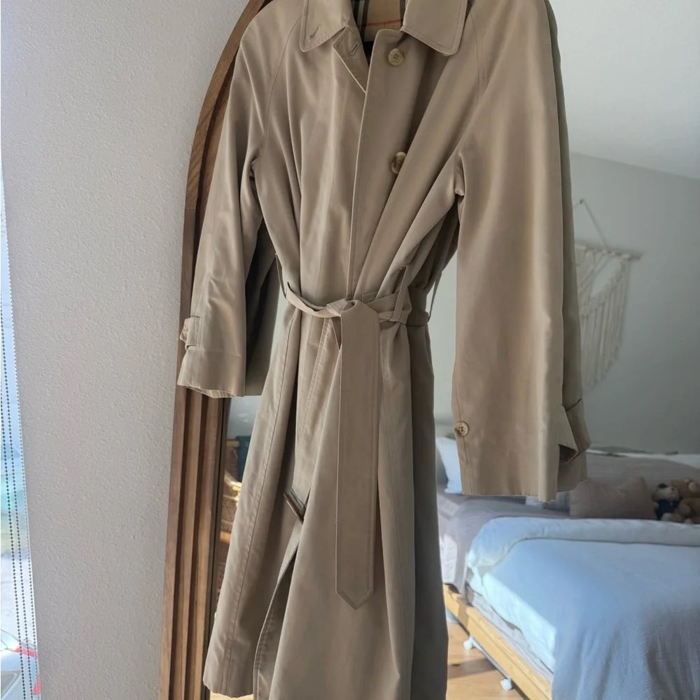 Vintage Burberrys London Trench Coat Nova Check Lined Beige Belted Classic - Picture 14 of 14